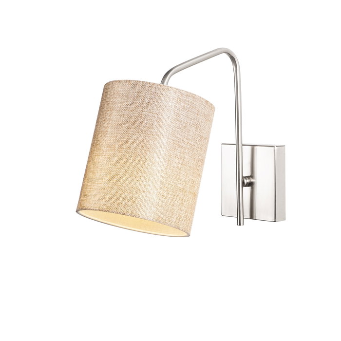 Opviq Aplique de Pared 6001 Metálico y Tela Níquel y Crema